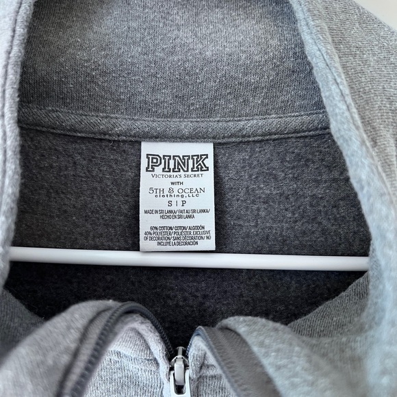 PINK Victoria's Secret Gray Quarter-Zip Sweatshirt - Picture 5 of 7